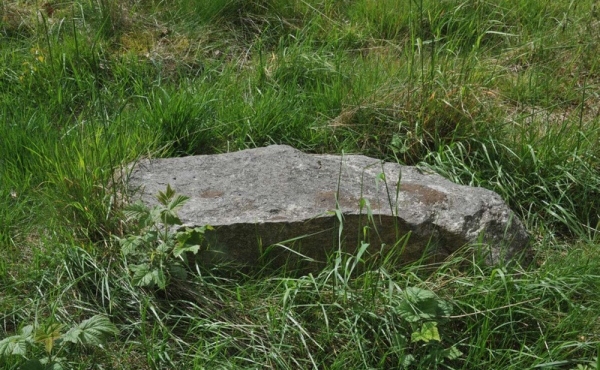 7: Randsten ved sydøstlige højfod af bronzealdergravhøjen.