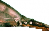 6: Sammensat foto af det 15 m lange snit ind i Hohøj, som både daterede højen og gav mange værdifulde oplysninger om dens opbygning.