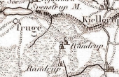 Kun den ødeliggende gård ved Randrup er afsat på 1791-kortet.