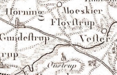 12: 1700-tals vejen nord for Sjelbro gik over Hørning. Fundene ved Hørning Kirke indikerer, at vikingetidsvejen havde samme forløb.