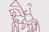 Rytterfiguren på bagsiden af den store Ålum-runesten.
