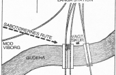 Tegning over sabotøernes rute under 1943-sabotagen.