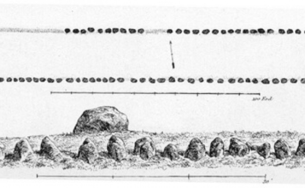2: Grønsalens grundplan og tegning af vestenden med gravkammer. Tegn. A.P. Madsen 1896.
